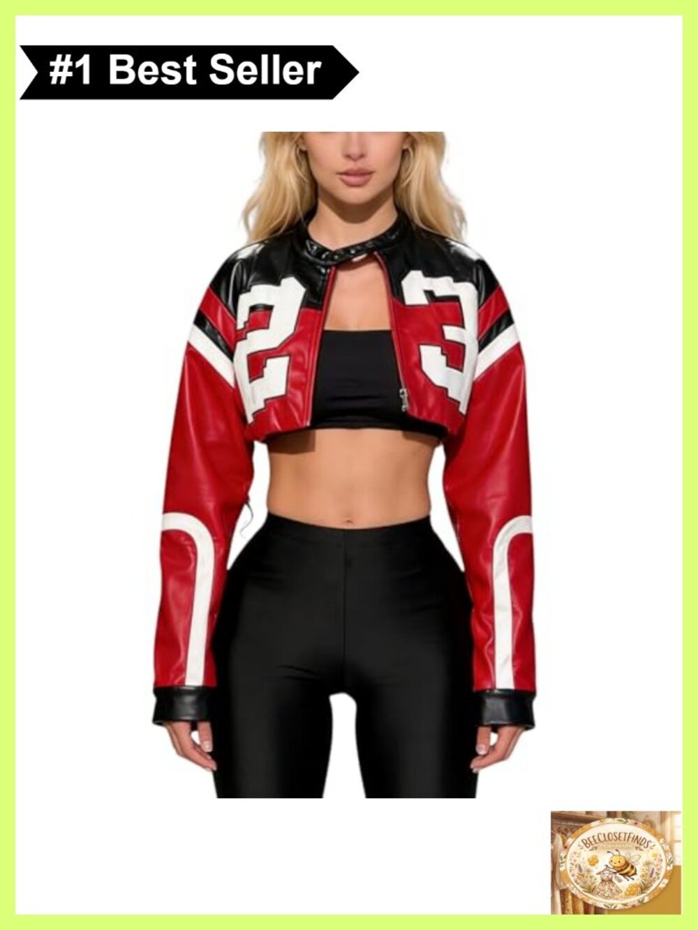 Faux Leather Cropped Bomber Jacket Zip Up Moto Motorcycle Winter
